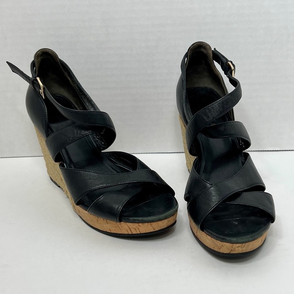 Cole Hann X Nike Air Marisa Wedge Black Espadrille Sandals Sz 5B - Picture 1 of 15